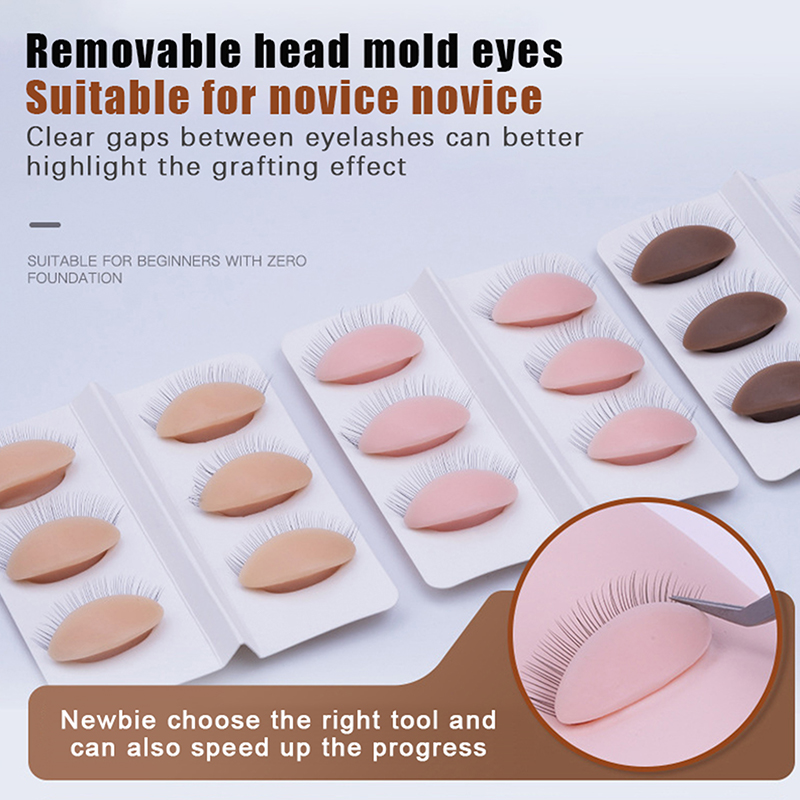Eyelash Extension Model - 3 пары/компл., сменные накладные ресницы, тренировочная